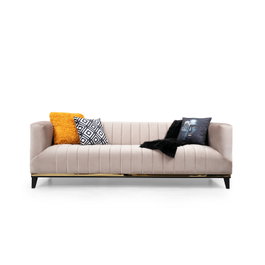 Atelier Del Sofa Sofá 3 Plazas Beige 222x89x75 cm: Elegancia y Confort Incomparable en su Hogar